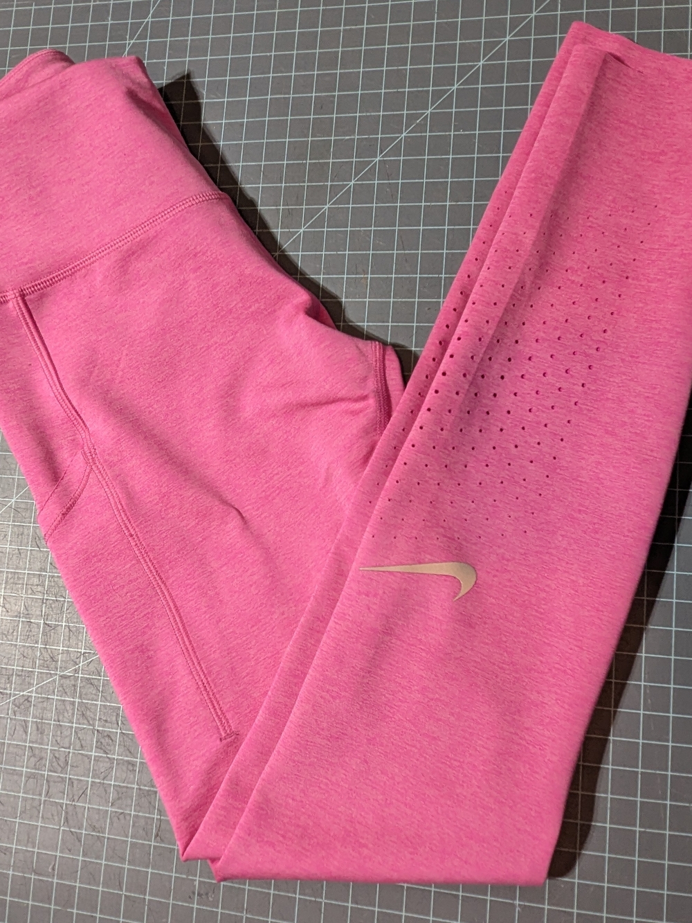 Nike Pink Kids' Athletic Leggings with Reflective Swoosh